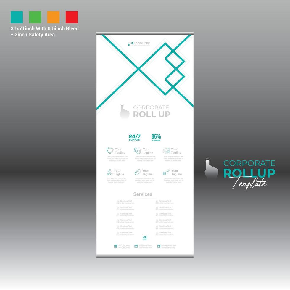 roll up banner for any best use vector