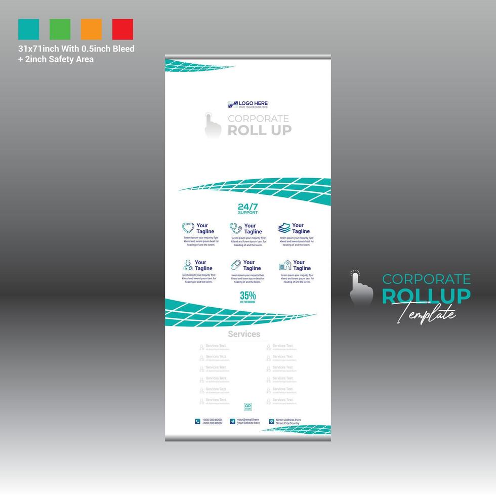 roll up banner for any best use vector