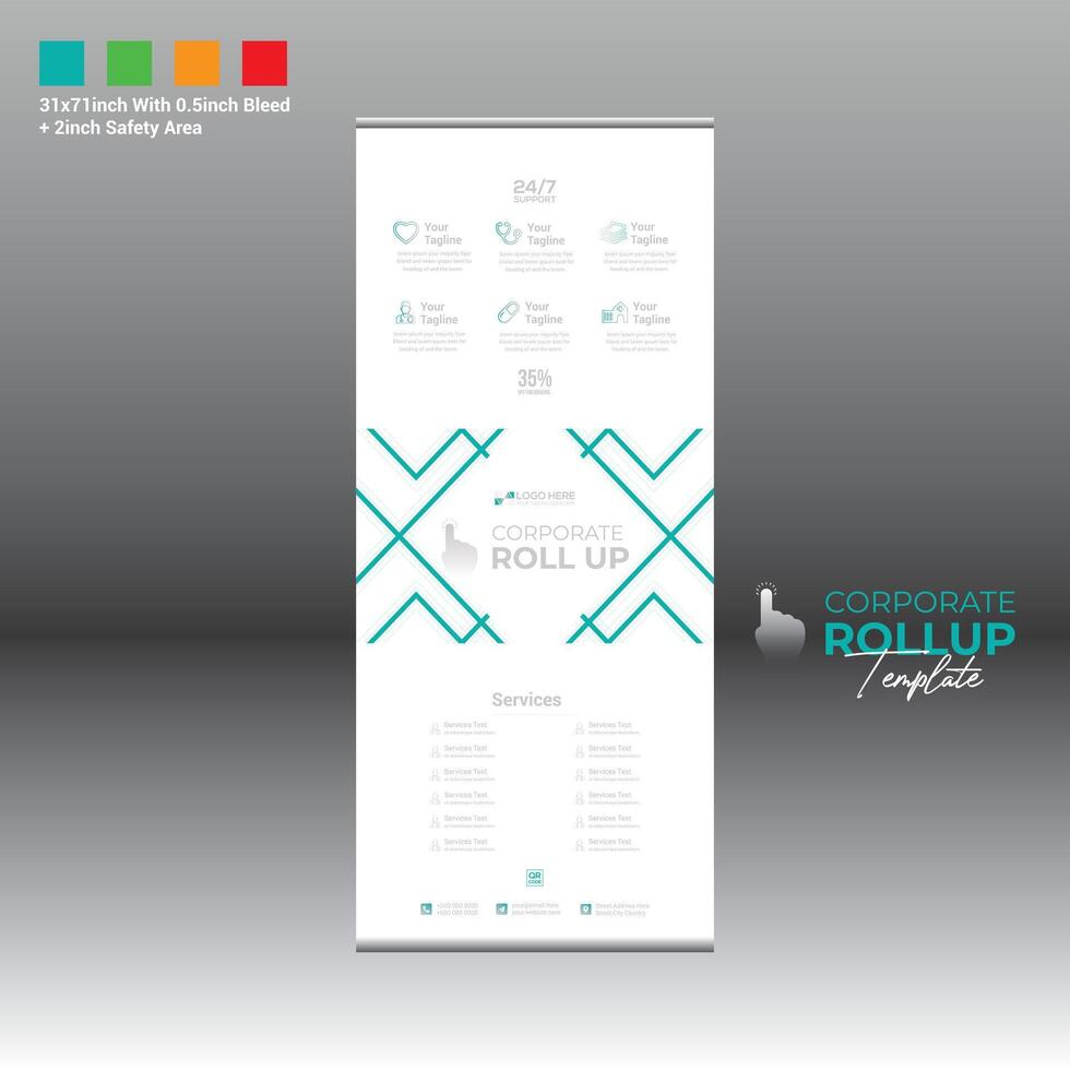 roll up banner for any best use vector