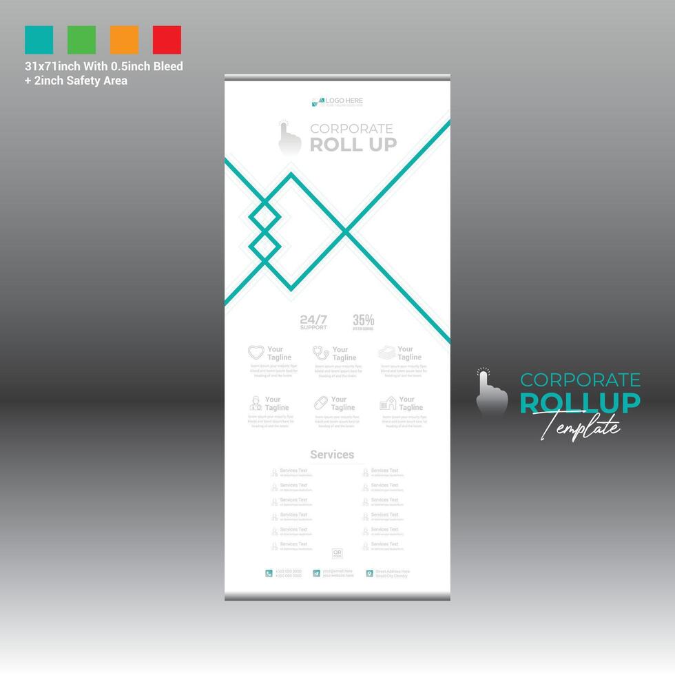 roll up banner for any best use vector