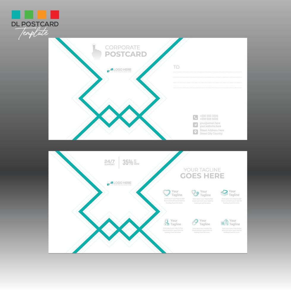 Postcard Design for any best use vector