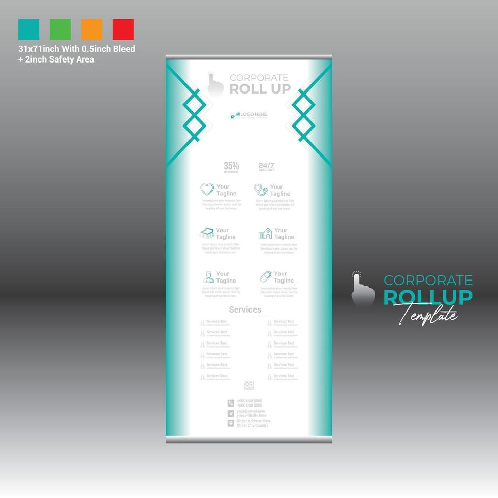 roll up banner for any best use vector