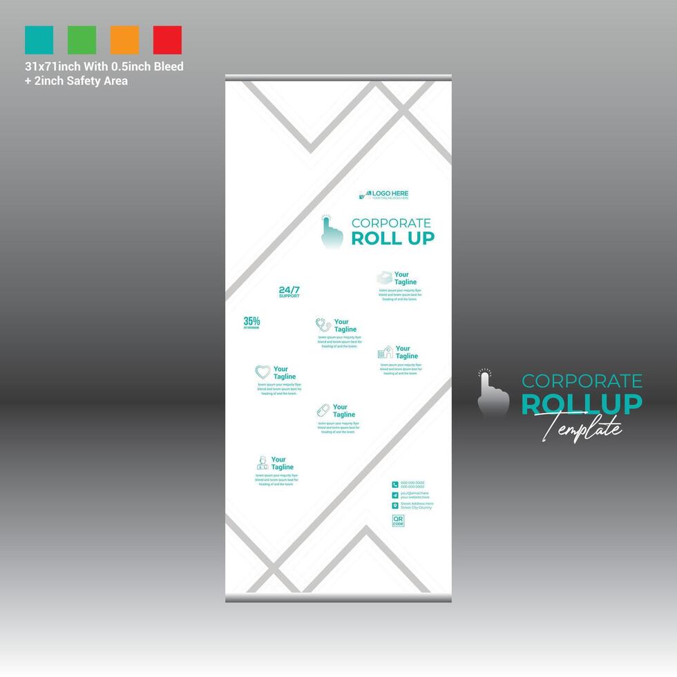 roll up banner for any best use vector