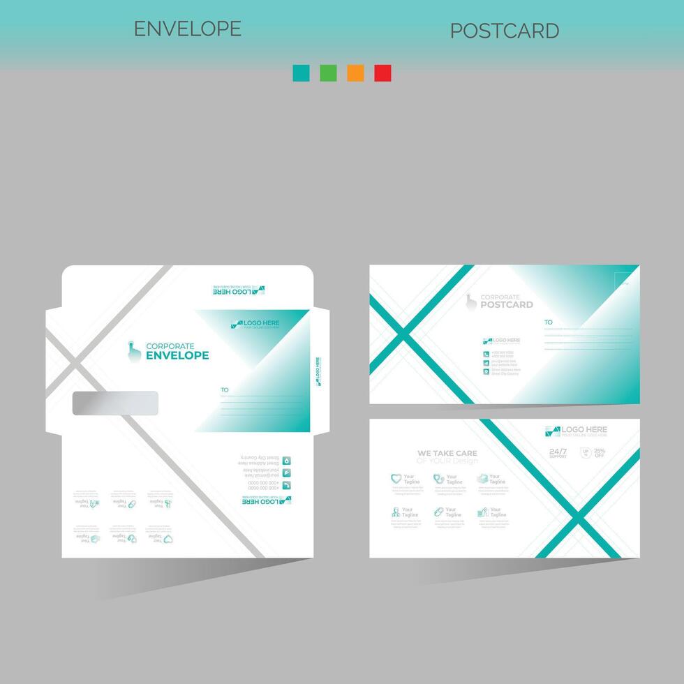envelope and postcard for any best use vector