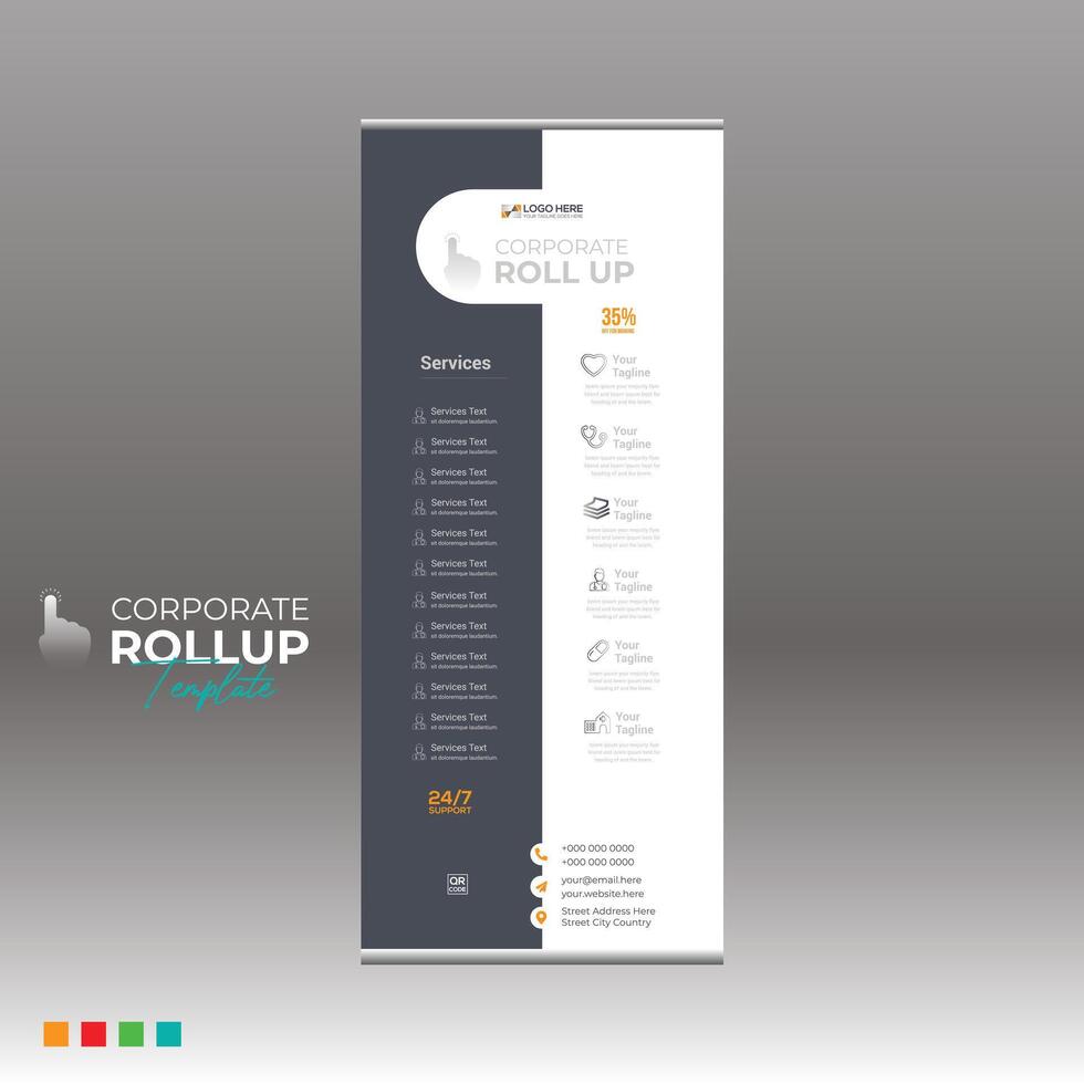 roll up banner for any best use vector