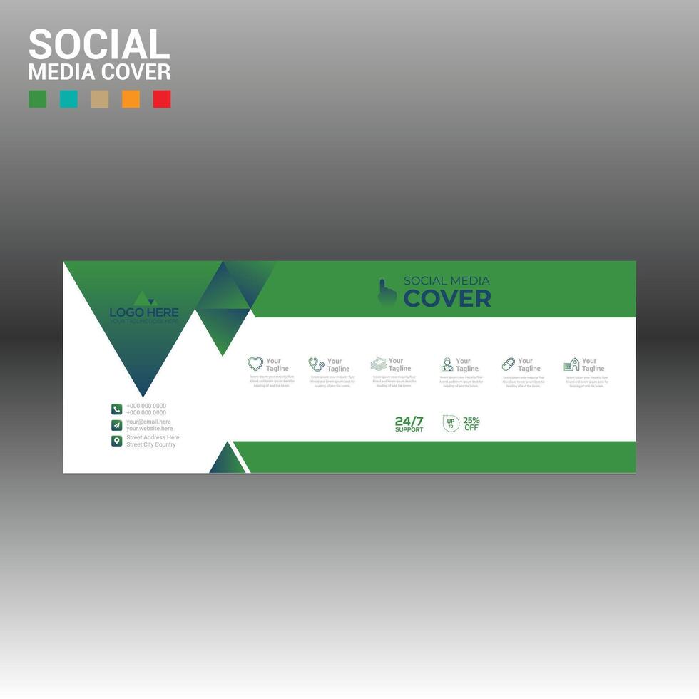 social media cover banner for any best company use vector