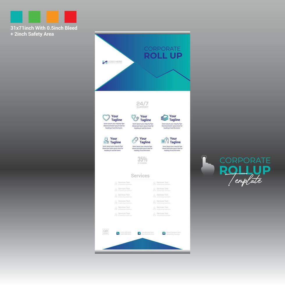 roll up banner for any best use vector