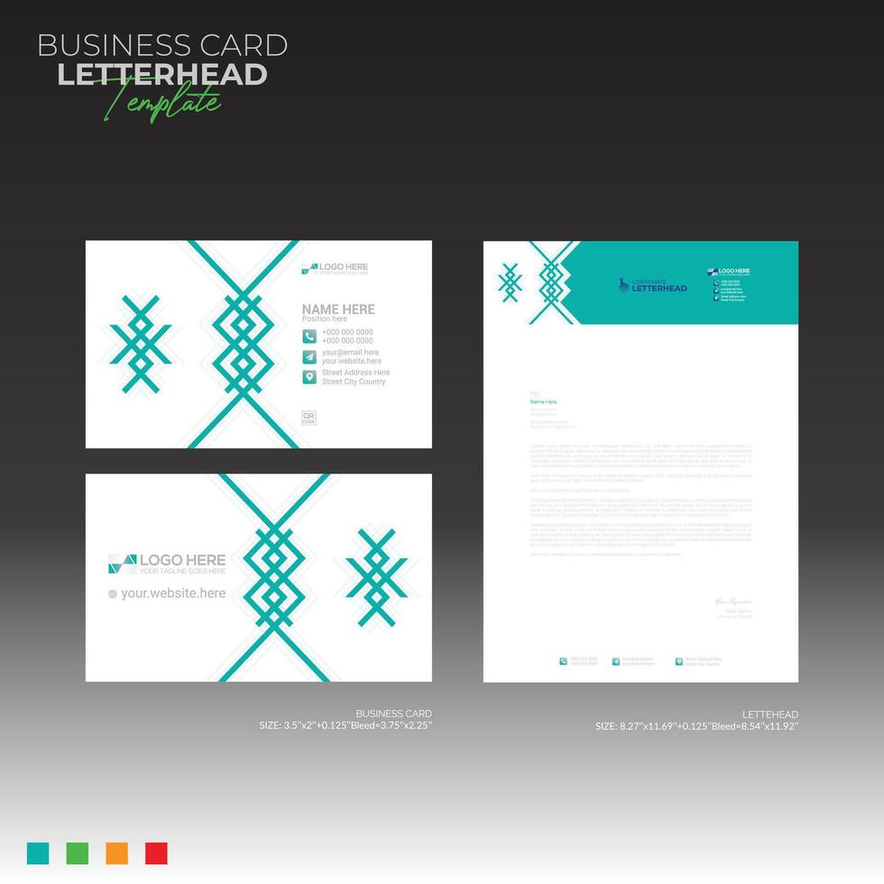 letterhead and business card design vector