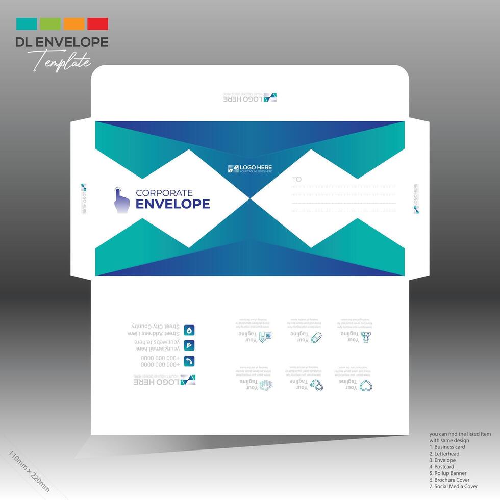 envelope for corporate and any use vector