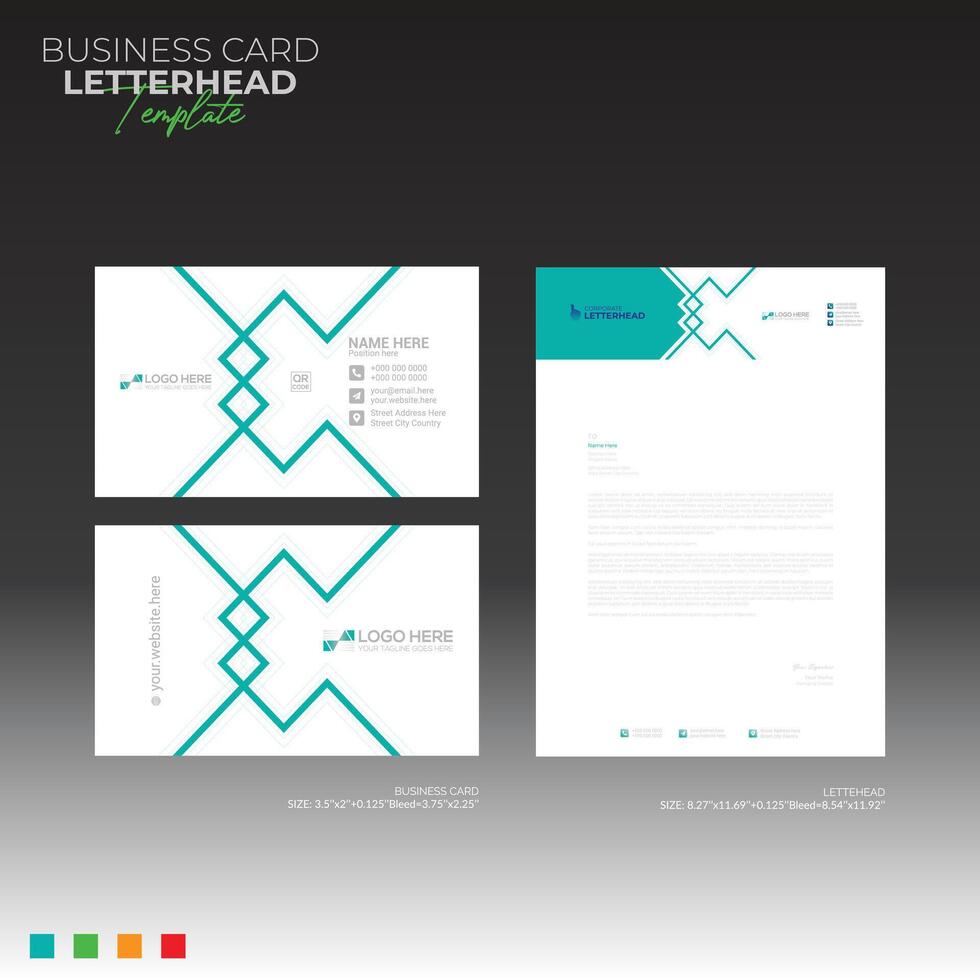 letterhead and business card design vector