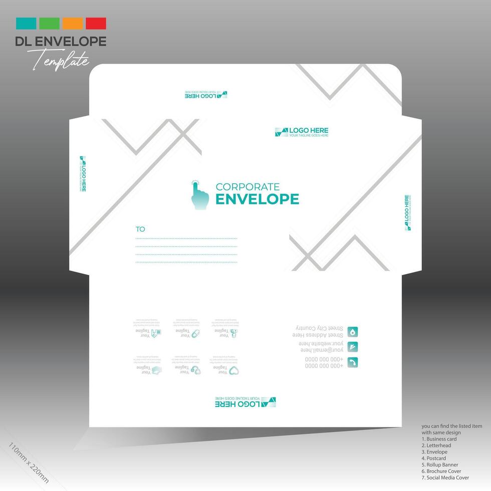 envelope for corporate and any use vector
