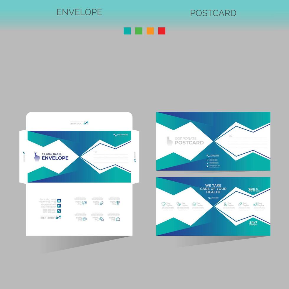 envelope and postcard for any best use vector