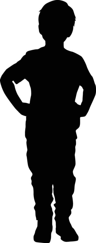 Silhouette of children full body illustration vector