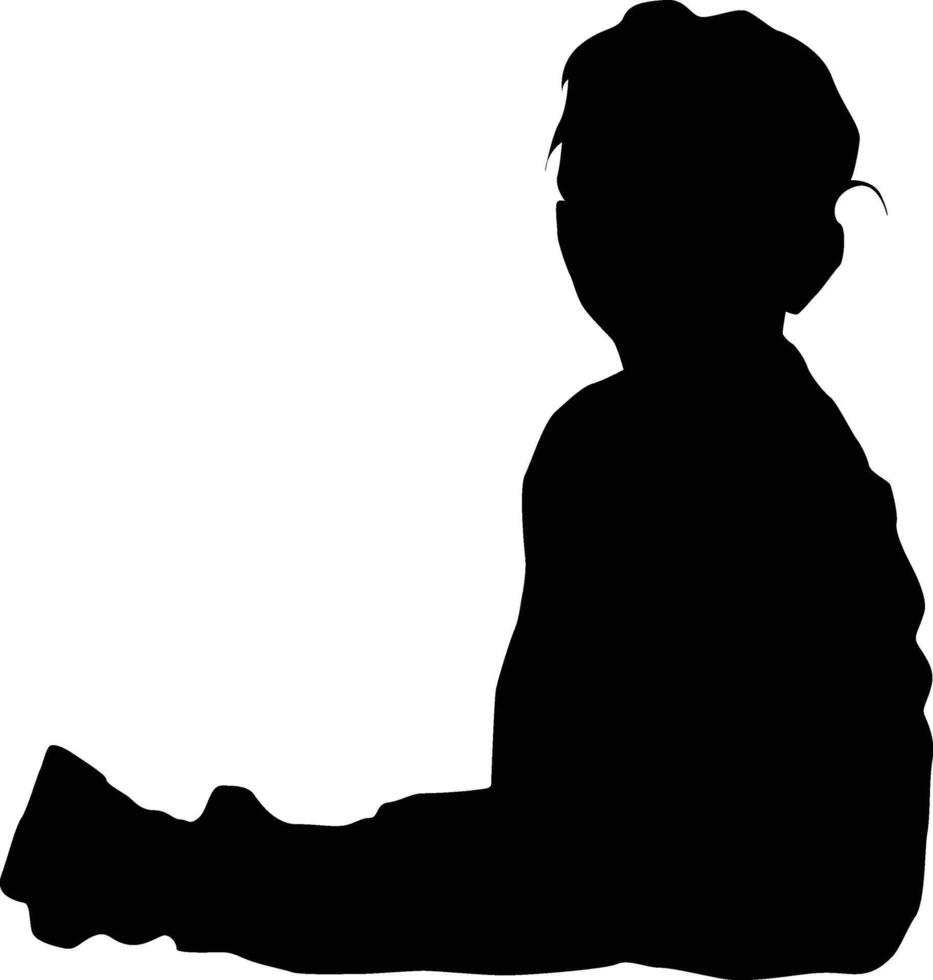 Silhouette of children full body illustration vector