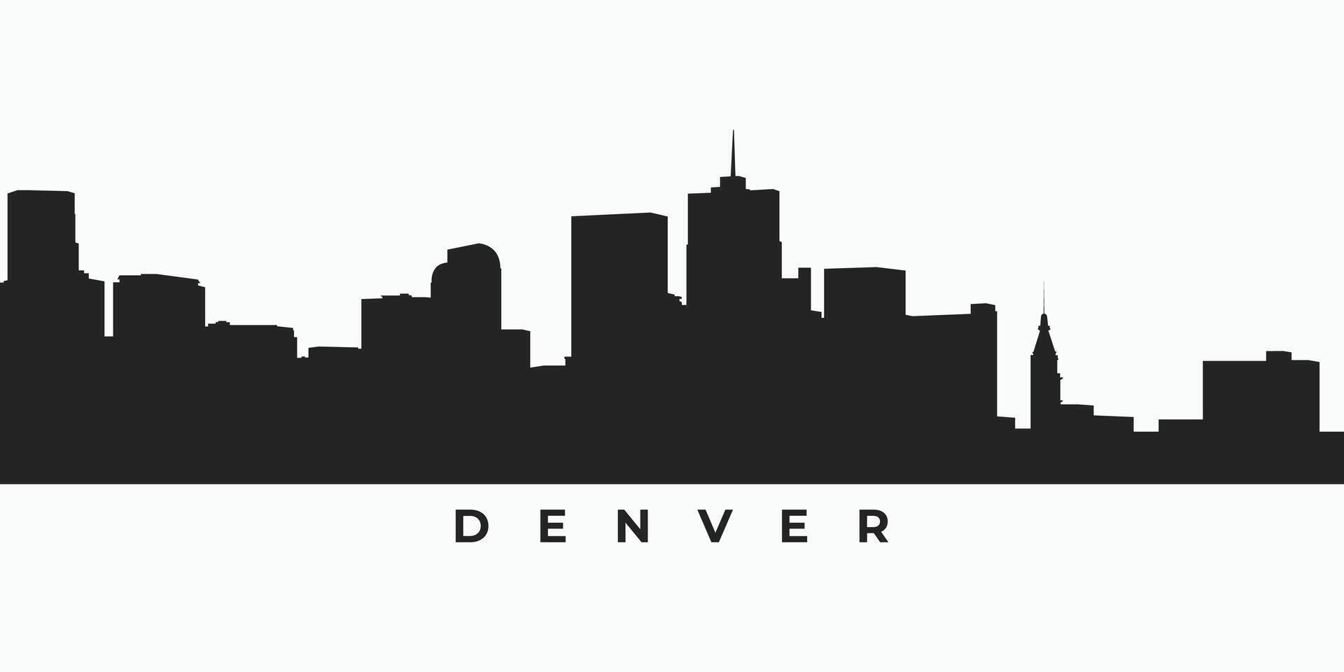 denver ciudad horizonte silueta ilustración en vector