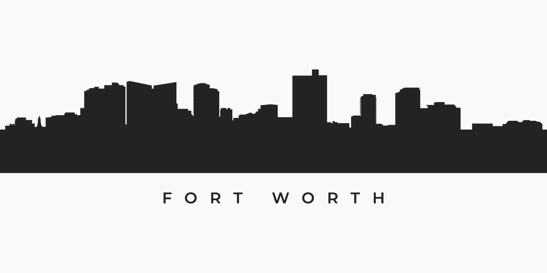 Fort worth city skyline silhouette illustration in vector