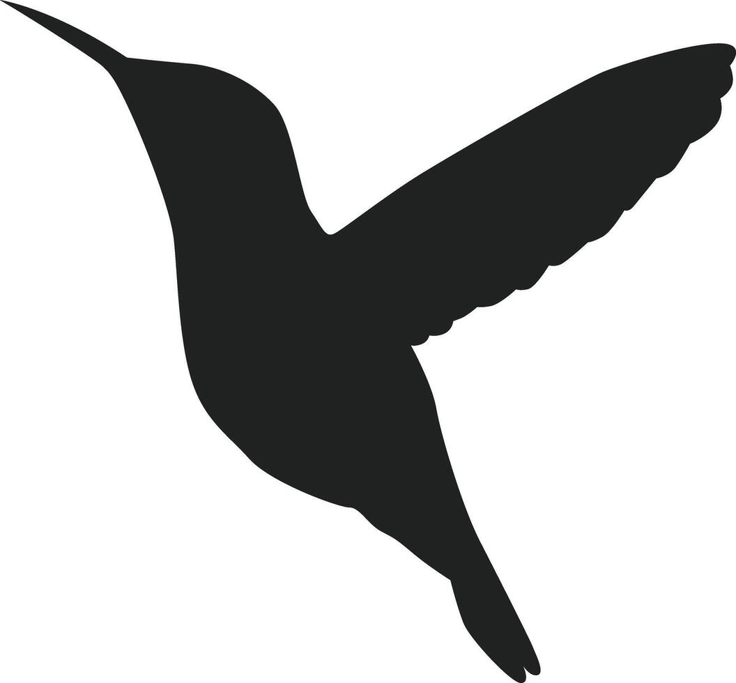 Silhouette of hummingbird flying illustration vector