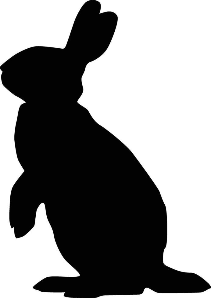 Silhouette of a rabbit full body illustration vector
