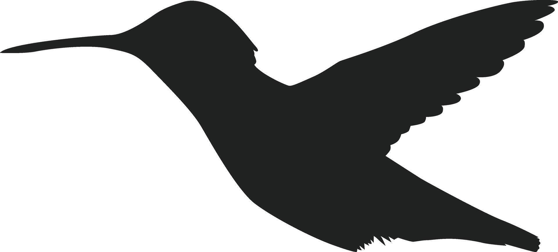 Silhouette of hummingbird flying illustration vector