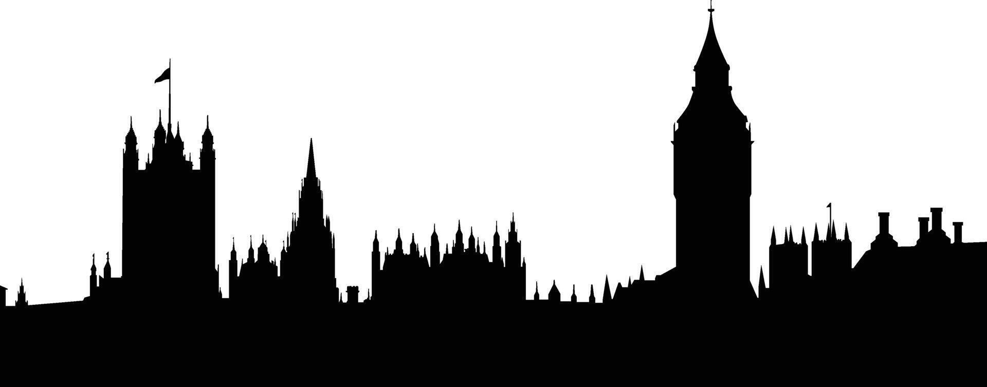 Ilustración de vector de silueta de horizonte de la ciudad de Londres