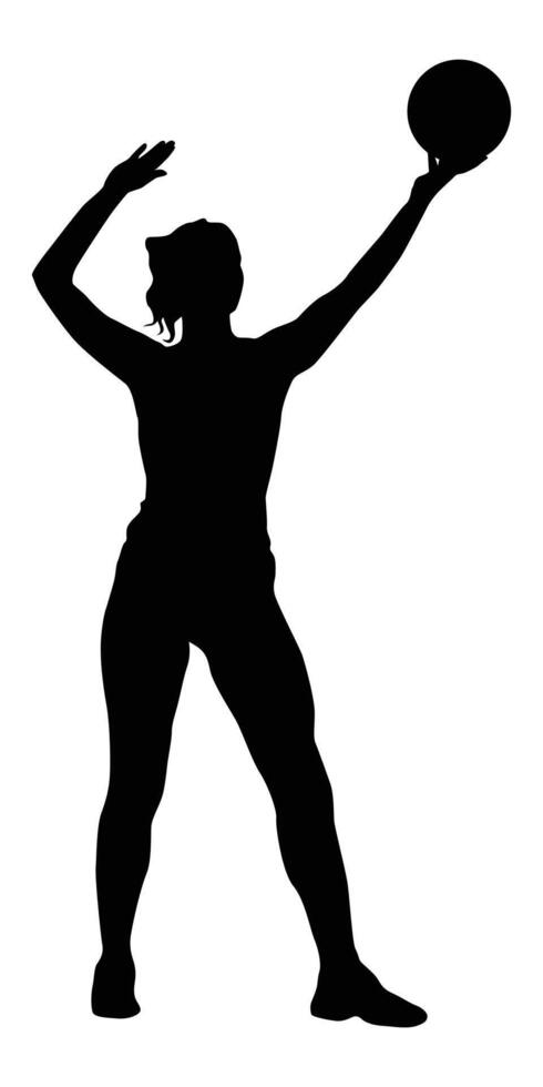 Silhouette of woman volleyball player illustration vector