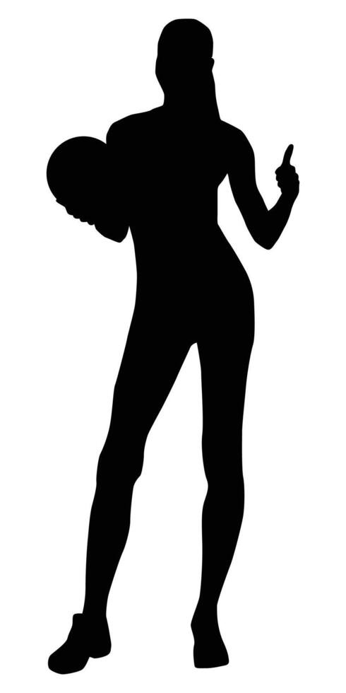 Silhouette of woman volleyball player illustration vector