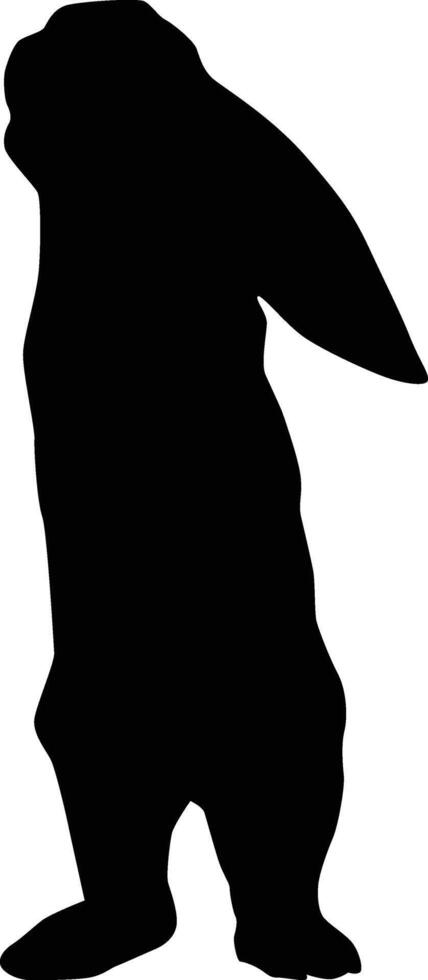 Silhouette of a rabbit full body illustration vector