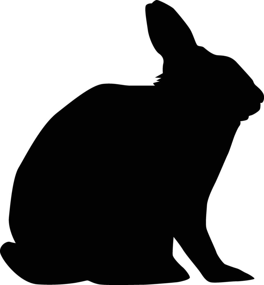 Silhouette of a rabbit full body illustration vector