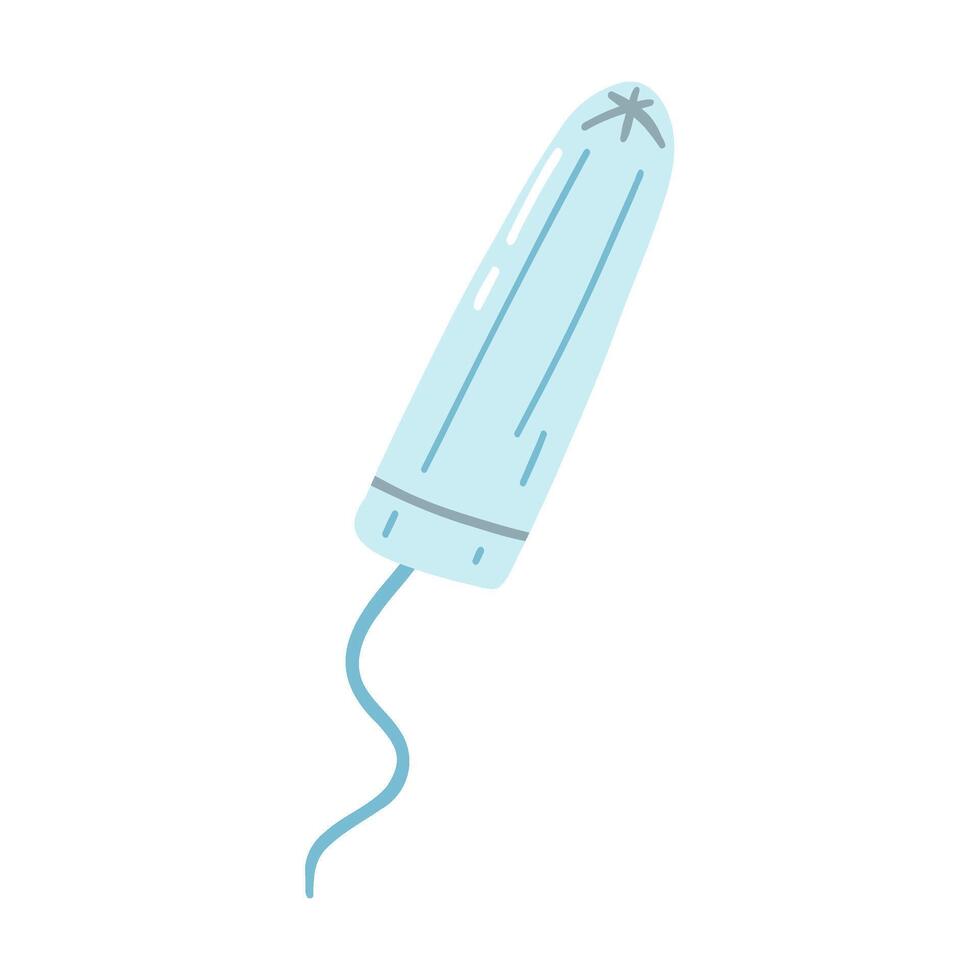 Hand drawn tampon. Concept of female period, menstrual cycle, health care vector