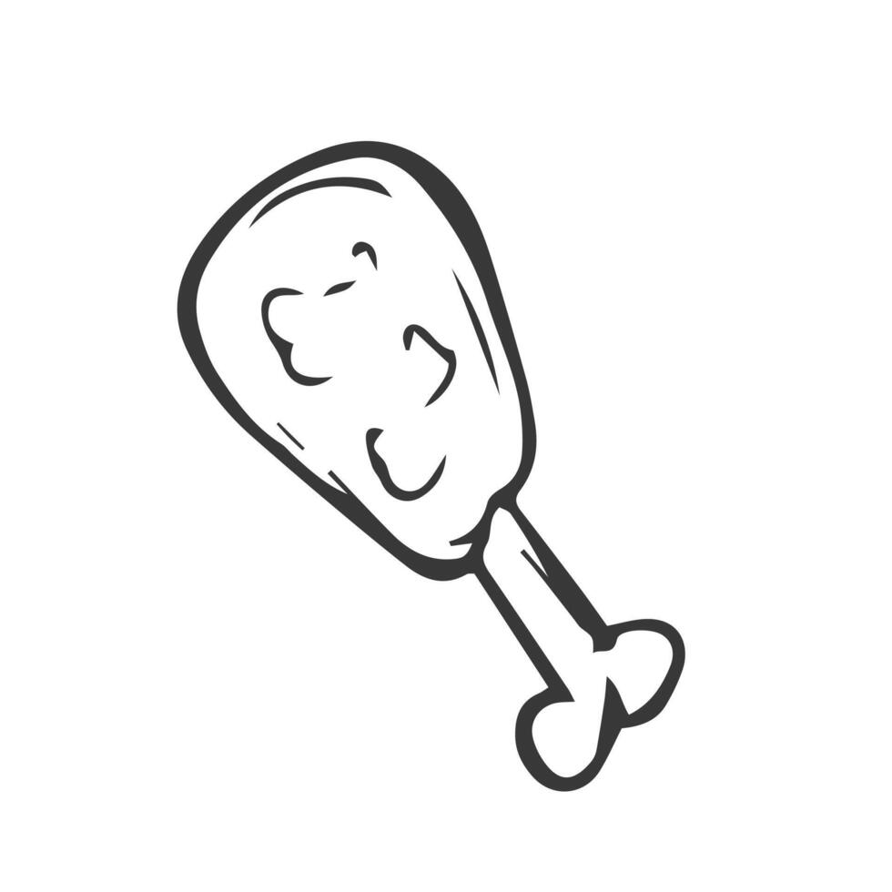 Hand drawn chicken legs icon. Vector food sketch style for brochures, banner, packaging menu and market