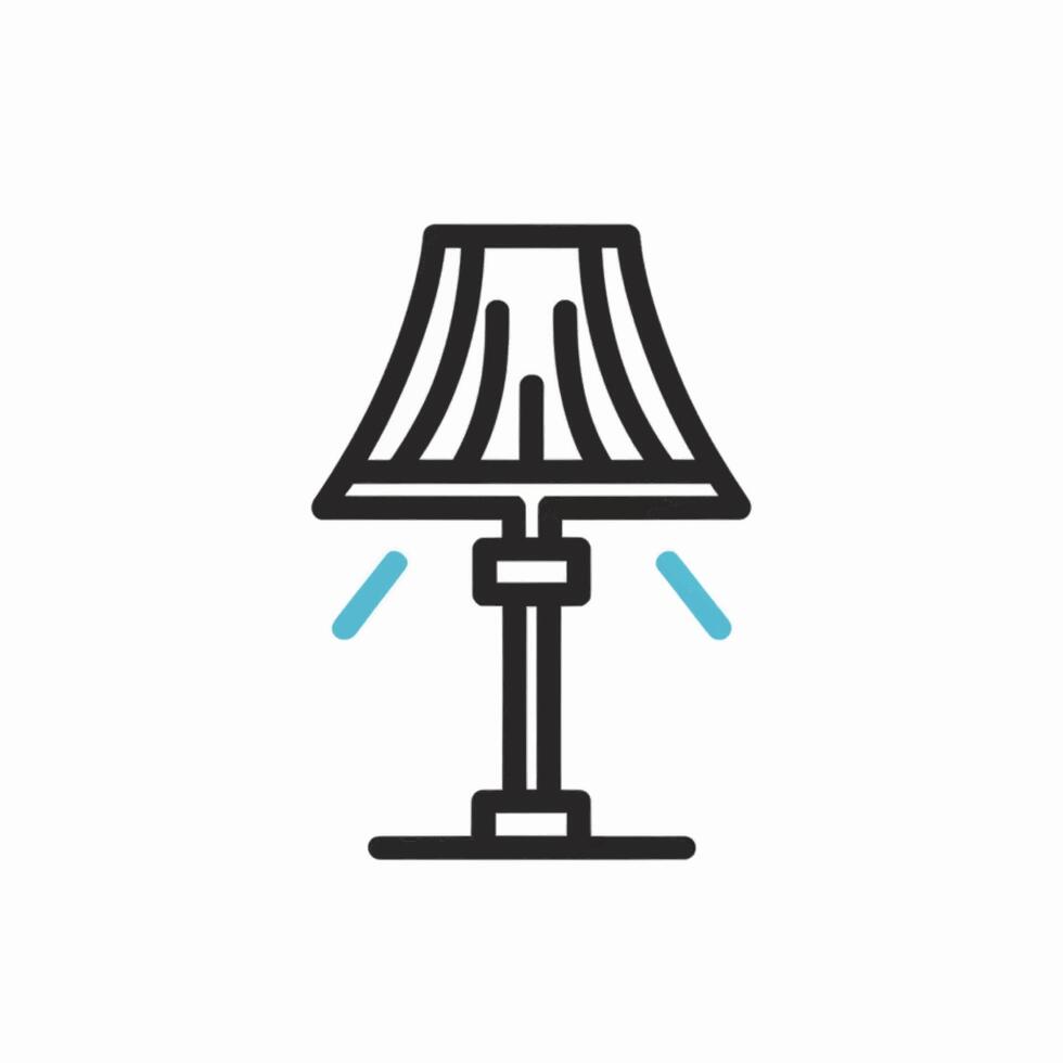 Lamp icon in flat style. Table lamp vector illustration on white isolated background