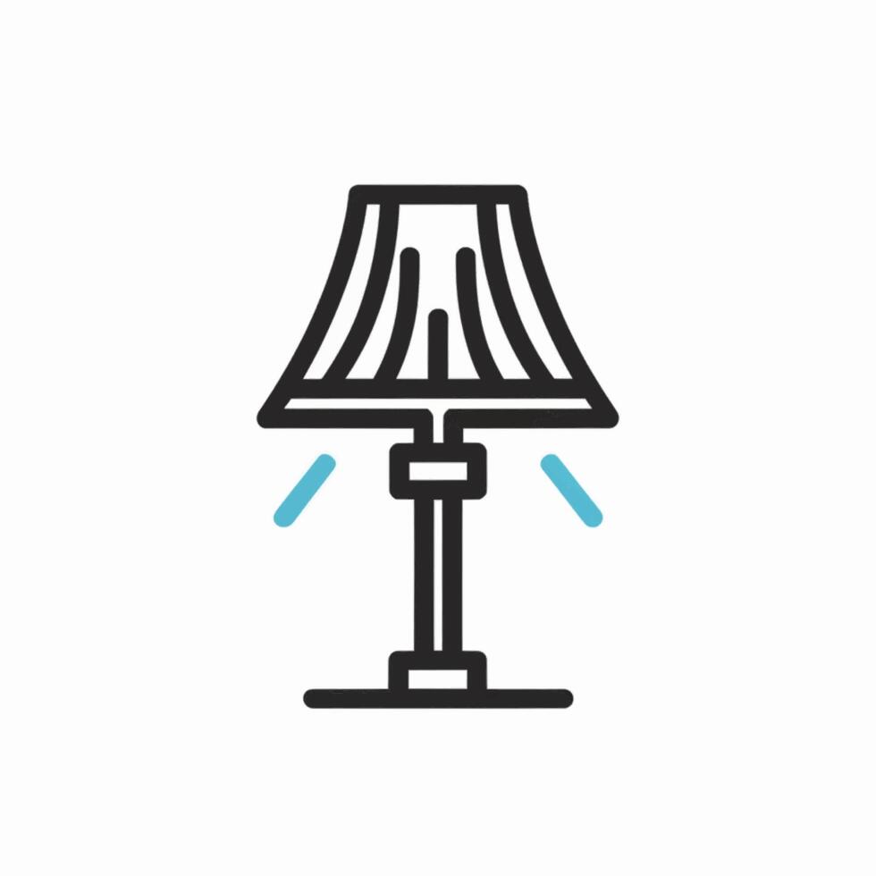 Lamp icon in flat style. Table lamp vector illustration on white isolated background