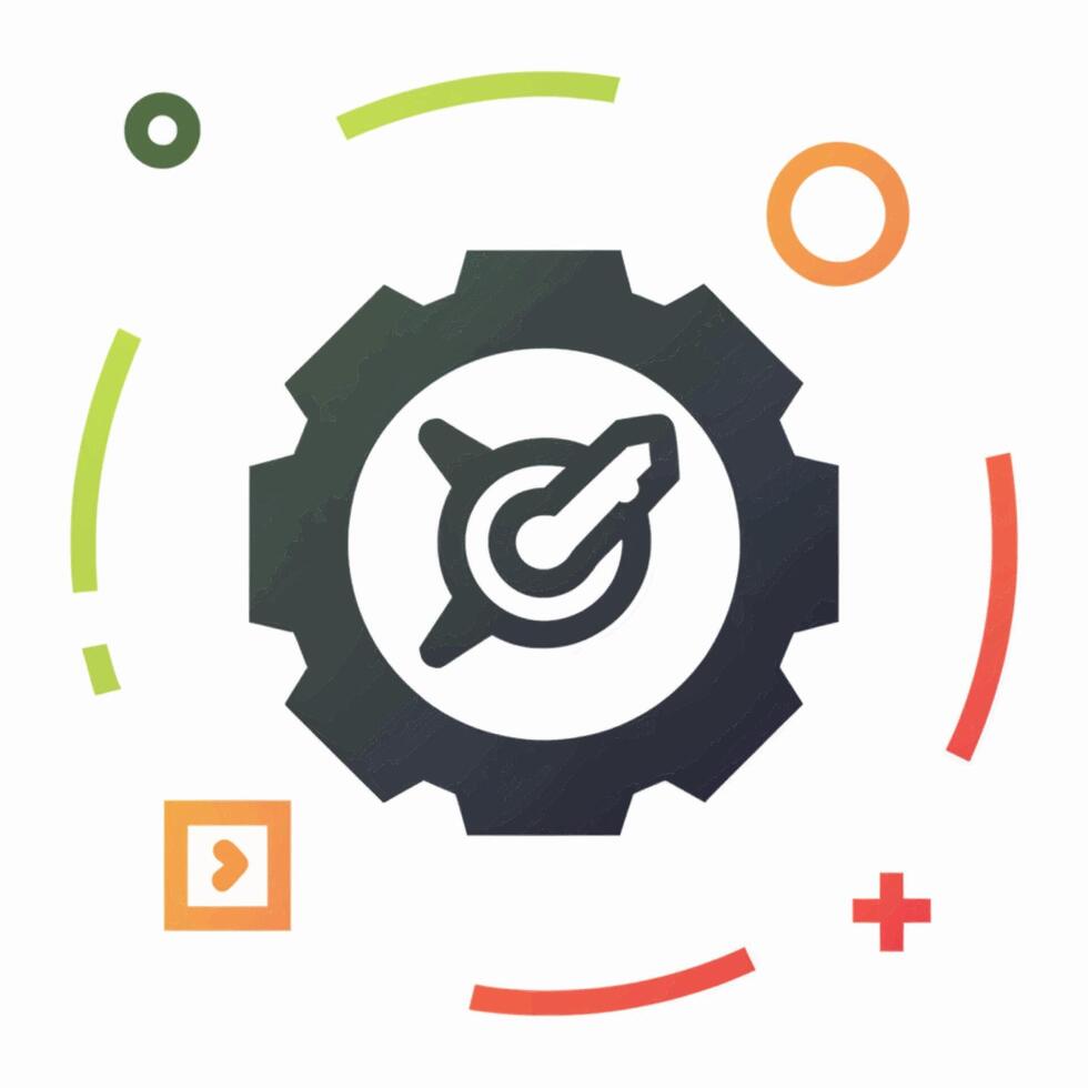 Grey Gear wheel with arrow icon isolated on white background. Cogwheel gear settings sign. Cog symbol. Colorful outline concept. Vector Illustration