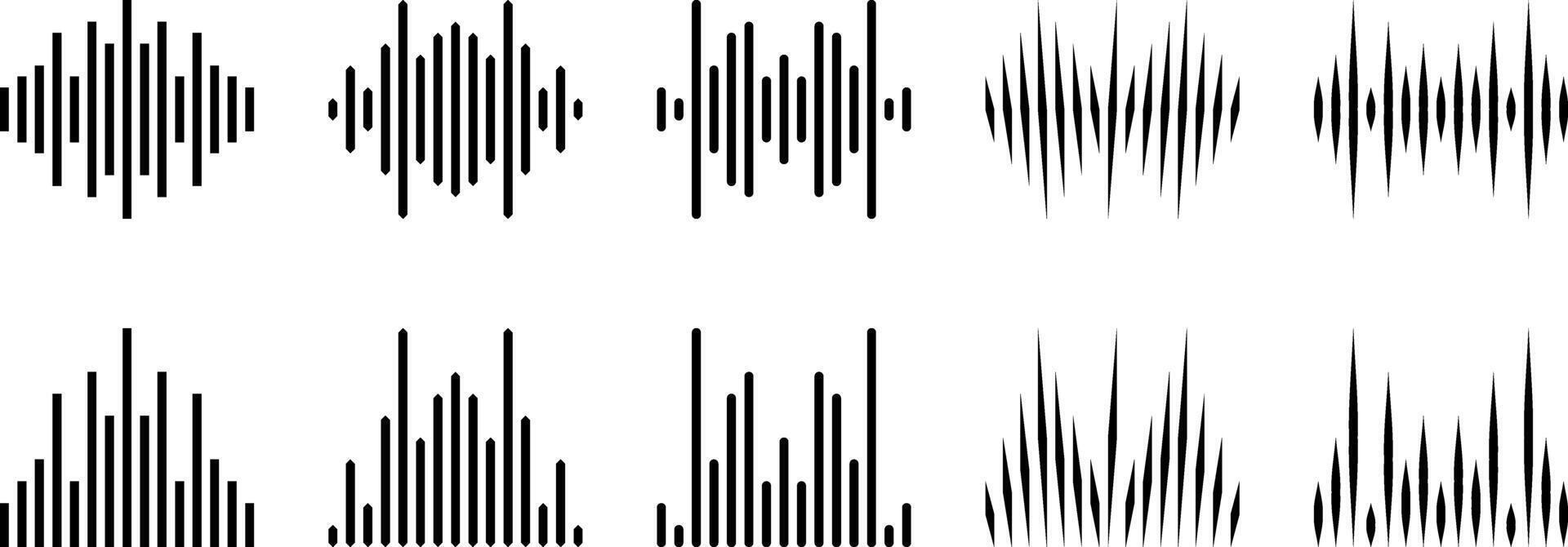 Sound Waves set icon. Isolated Simple and Modern Vector. Design can be edited. vector