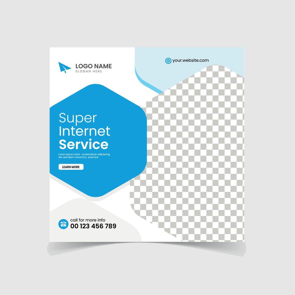 Broadband internet service social media post banner design vector