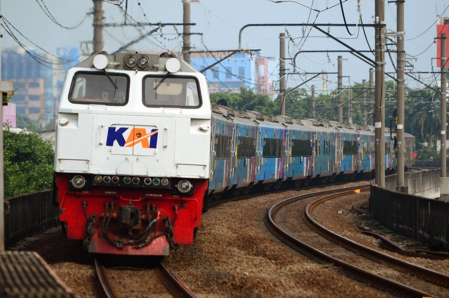 The view from the front of the oncoming train photo