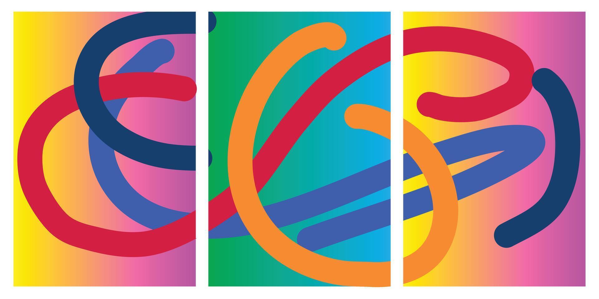 Lines curve wavy color background for advertisement. Flowing shape like snake for annual report, brochure. vector