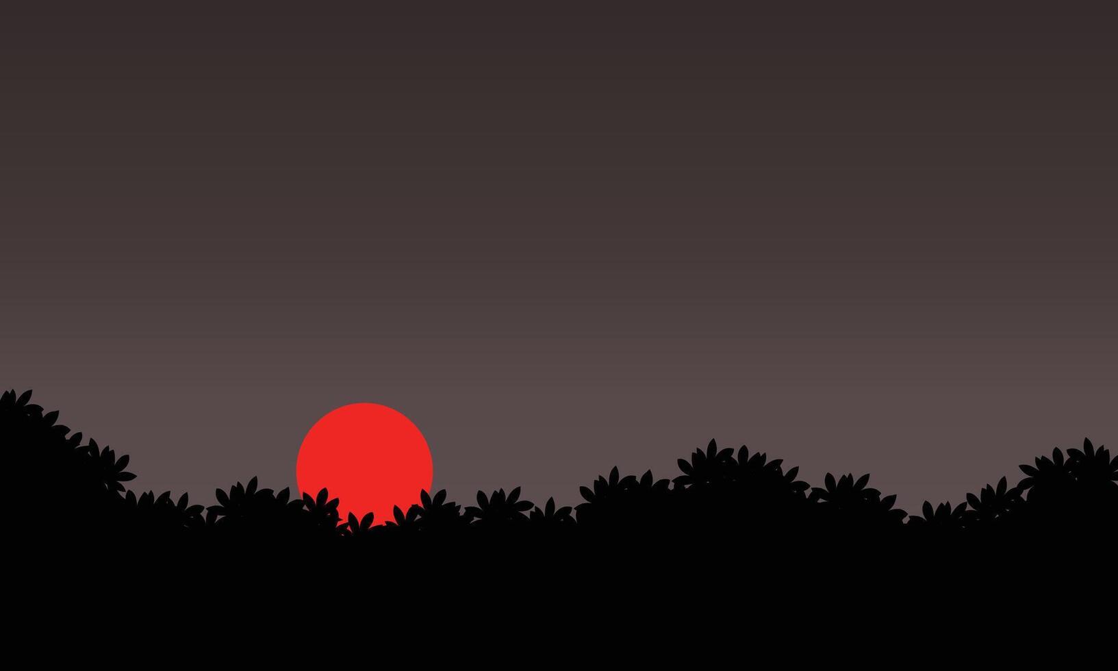 Sun red wolves landscape vector shape for background design.