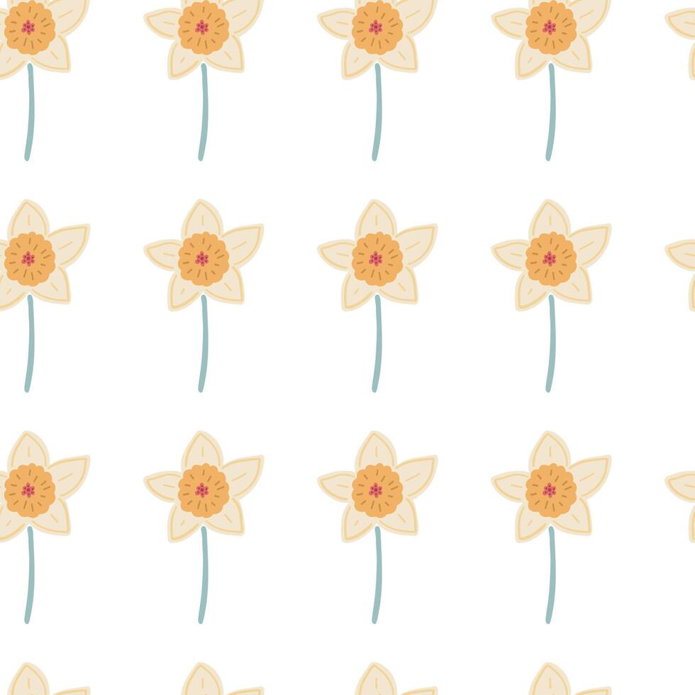 Narcissus seamless flat design pattern vector