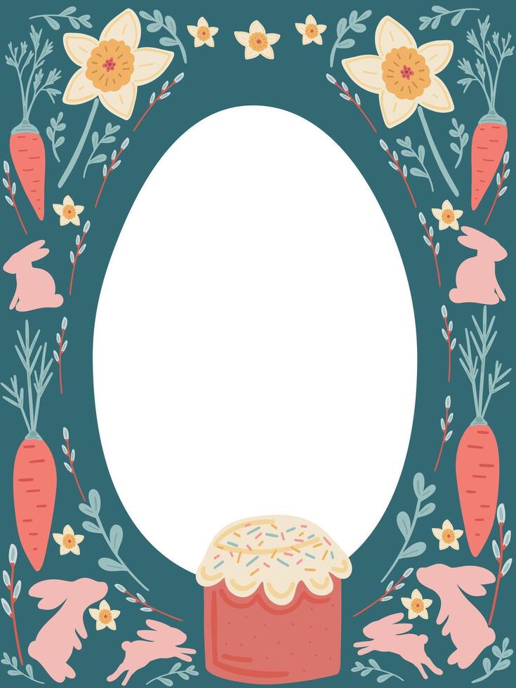 Easter banner egg shape flat design flyer vector