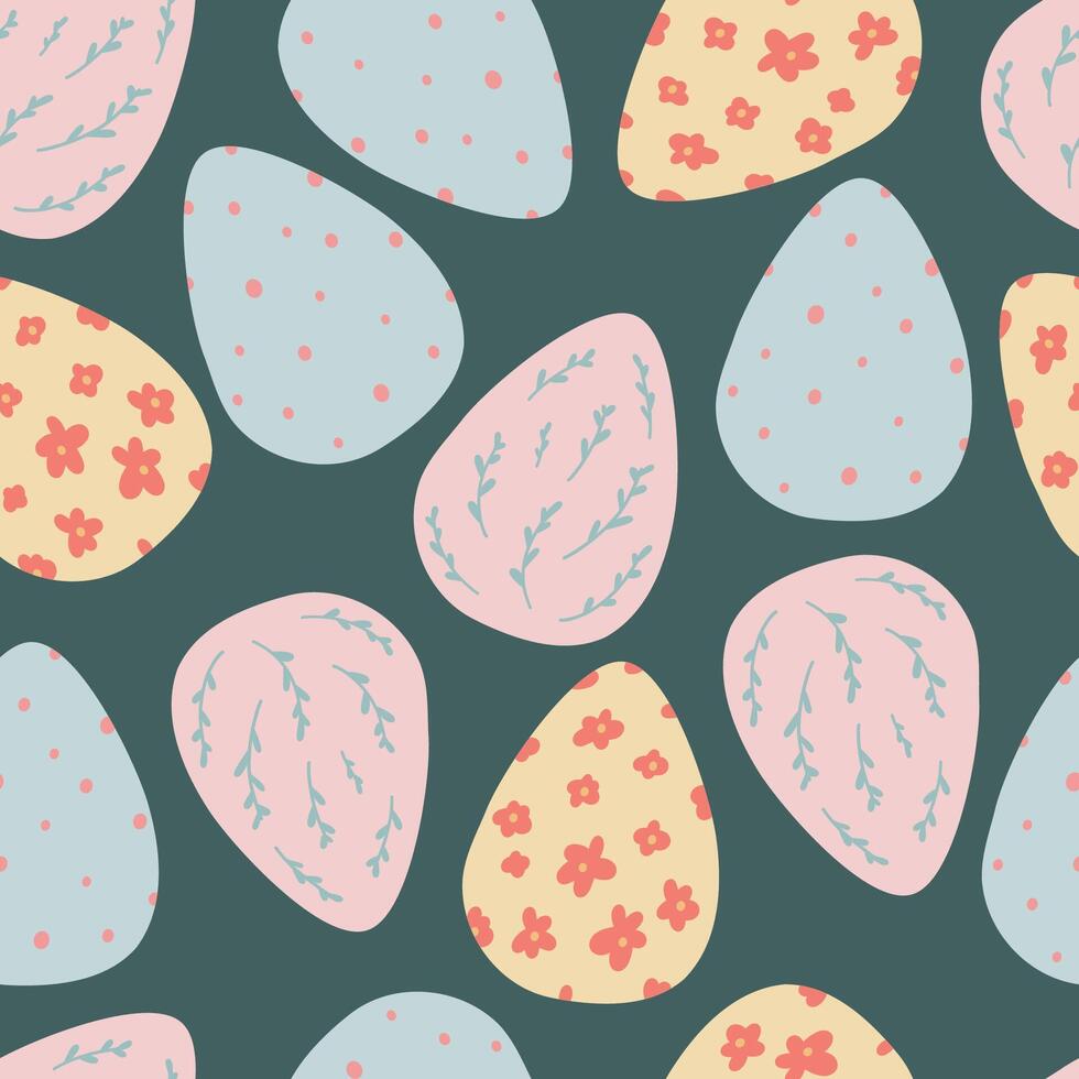 Flat design easter eggs seamless pattern vector