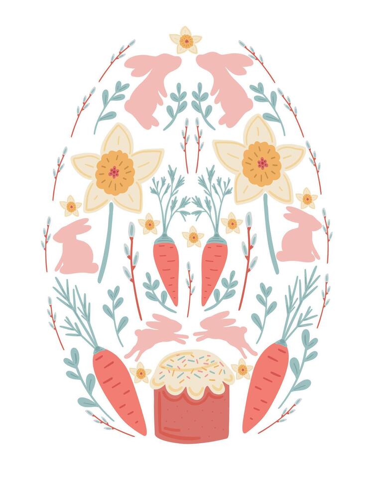 Easter banner flat design egg shape vector