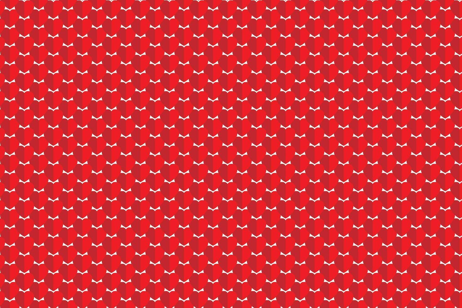 Red hearts on white background seamless pattern. Seamless pattern of simple red hearts isolated on white for wrapping paper or fabric. Hand drawn style. Vector illustration