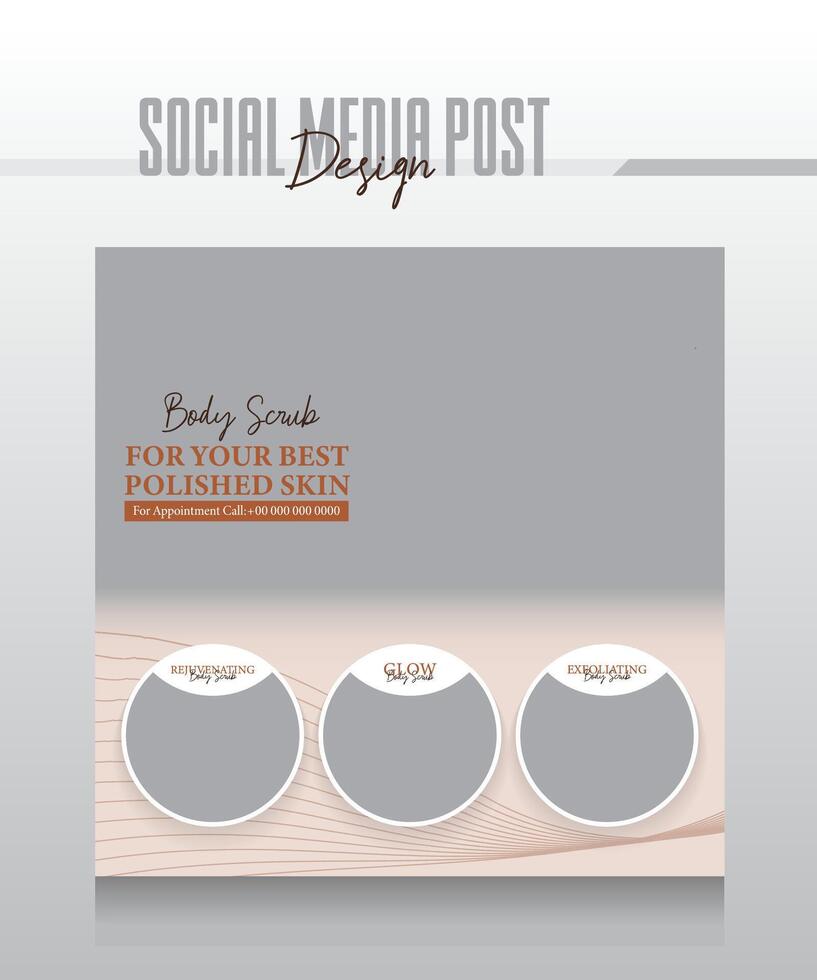 Beauty treatment concept social media post template vector