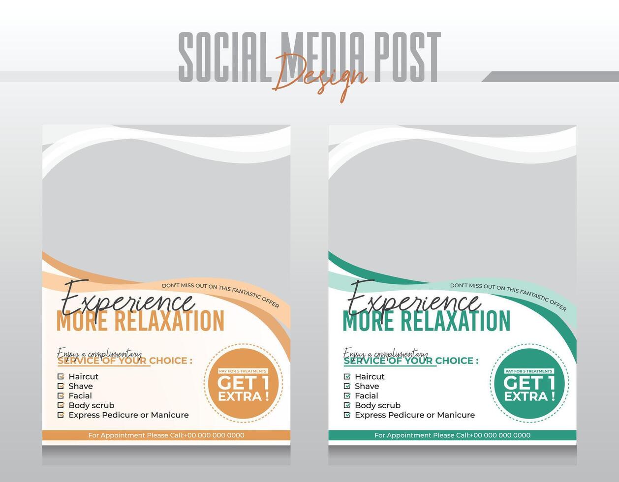 Spa and beauty care social media post or flyer template design vector