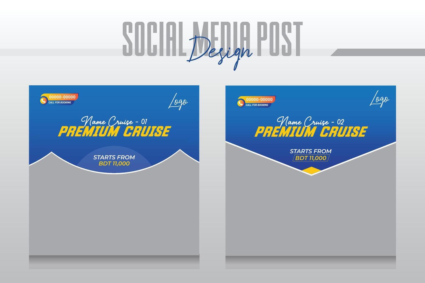 Cruise Ship Travel holiday vacation social media post web banner vector