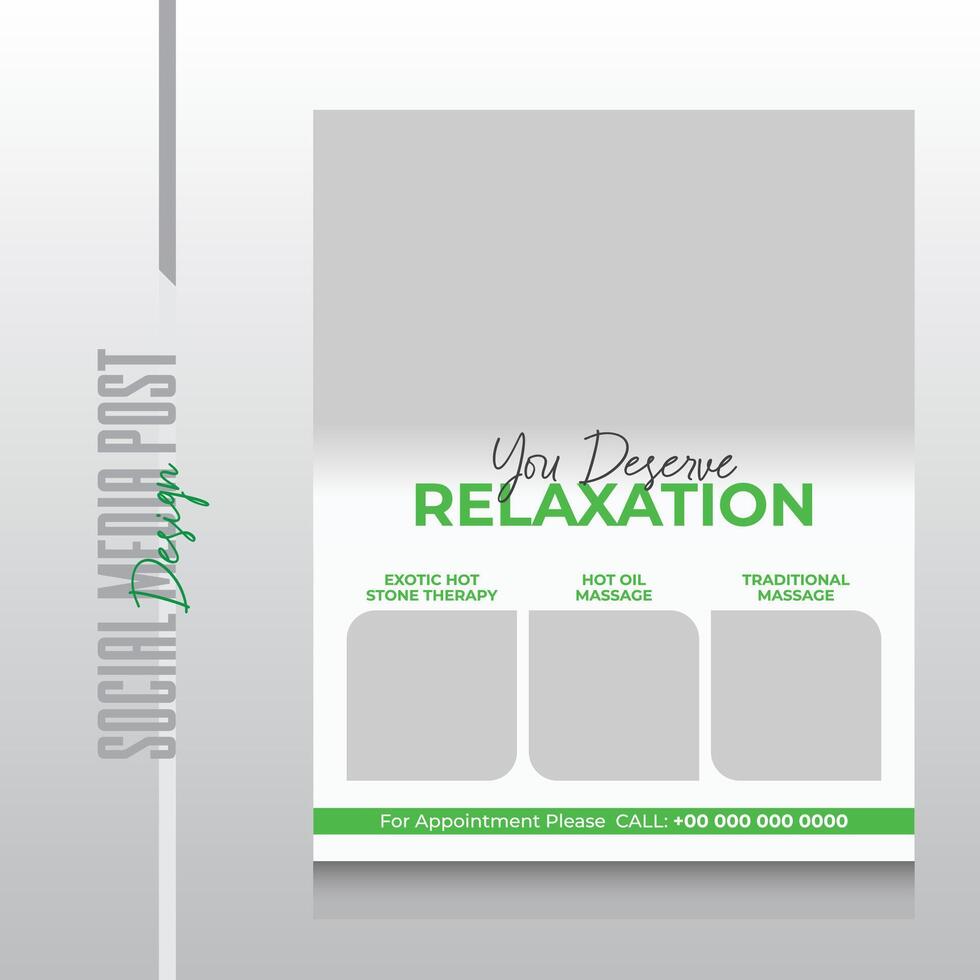 Spa and beauty care social media post or flyer template design vector