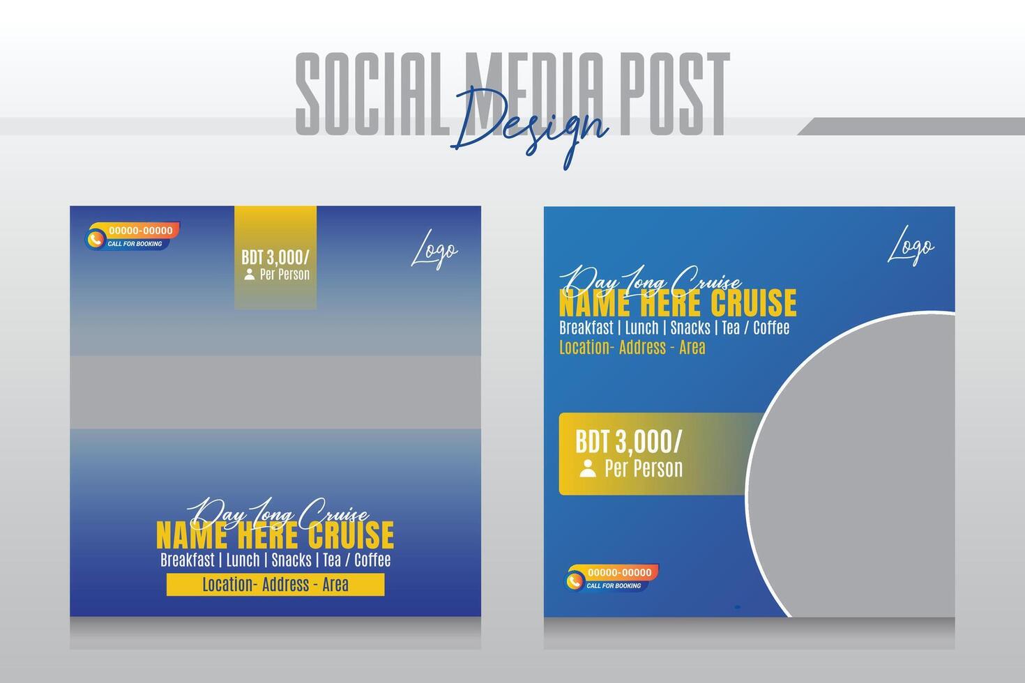 Cruise Ship Travel holiday vacation social media post web banner vector