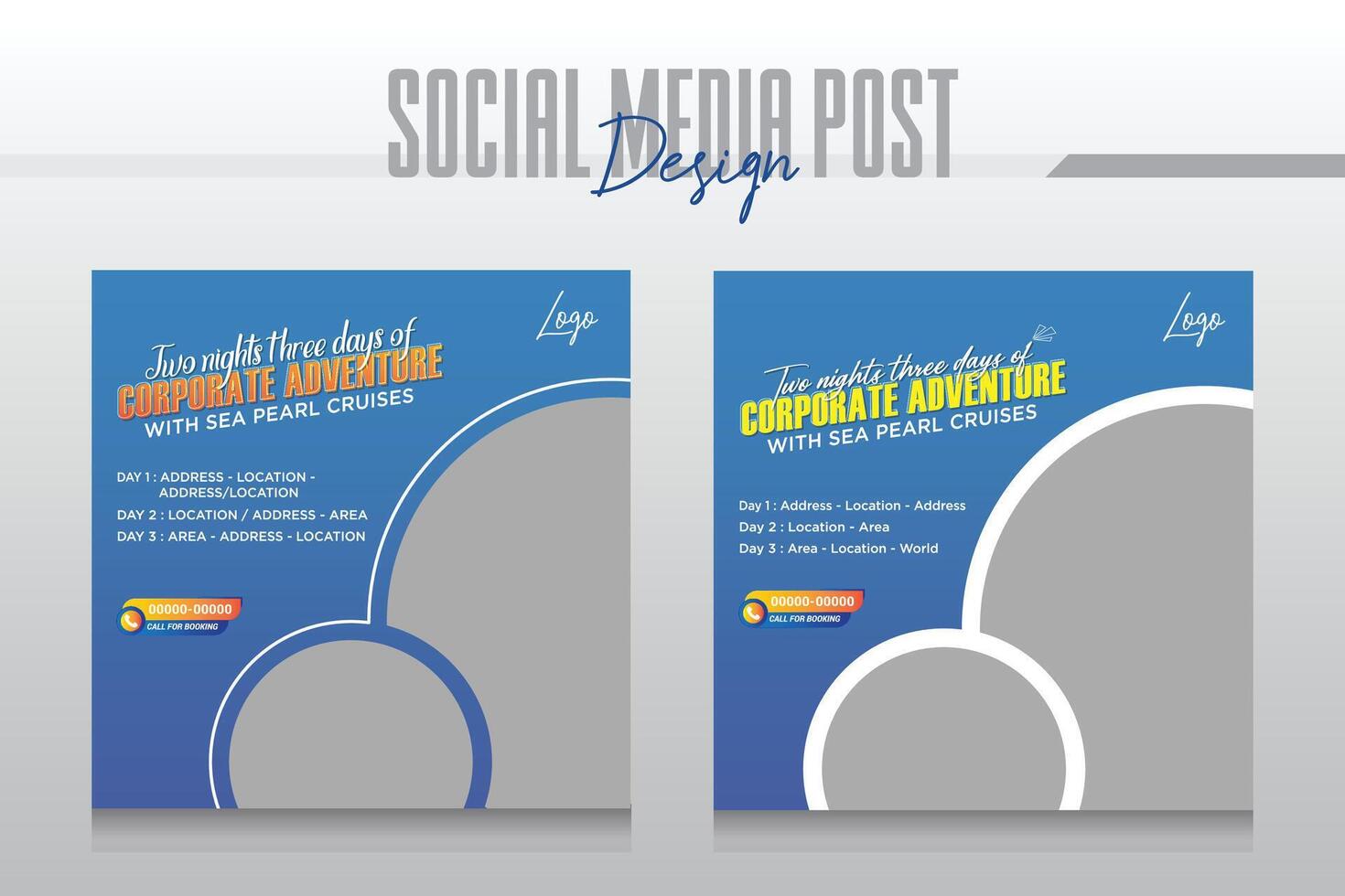 Cruise Ship Travel holiday vacation social media post web banner vector