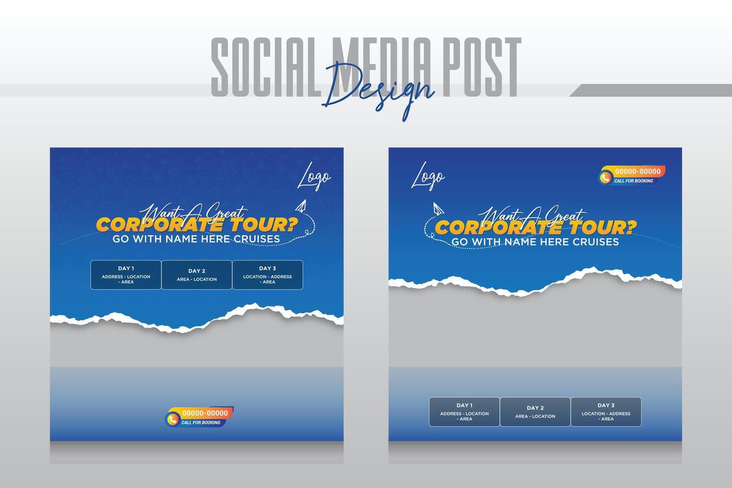 Cruise Ship Travel holiday vacation social media post web banner vector